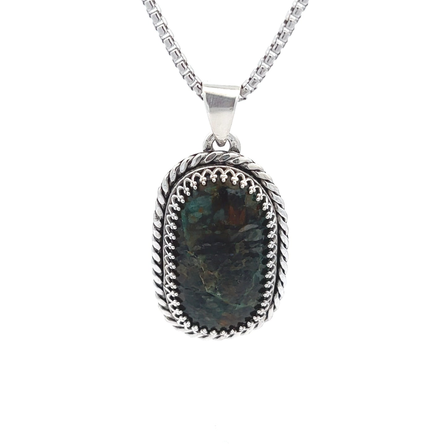 Silver Pendant w/ Amazonite