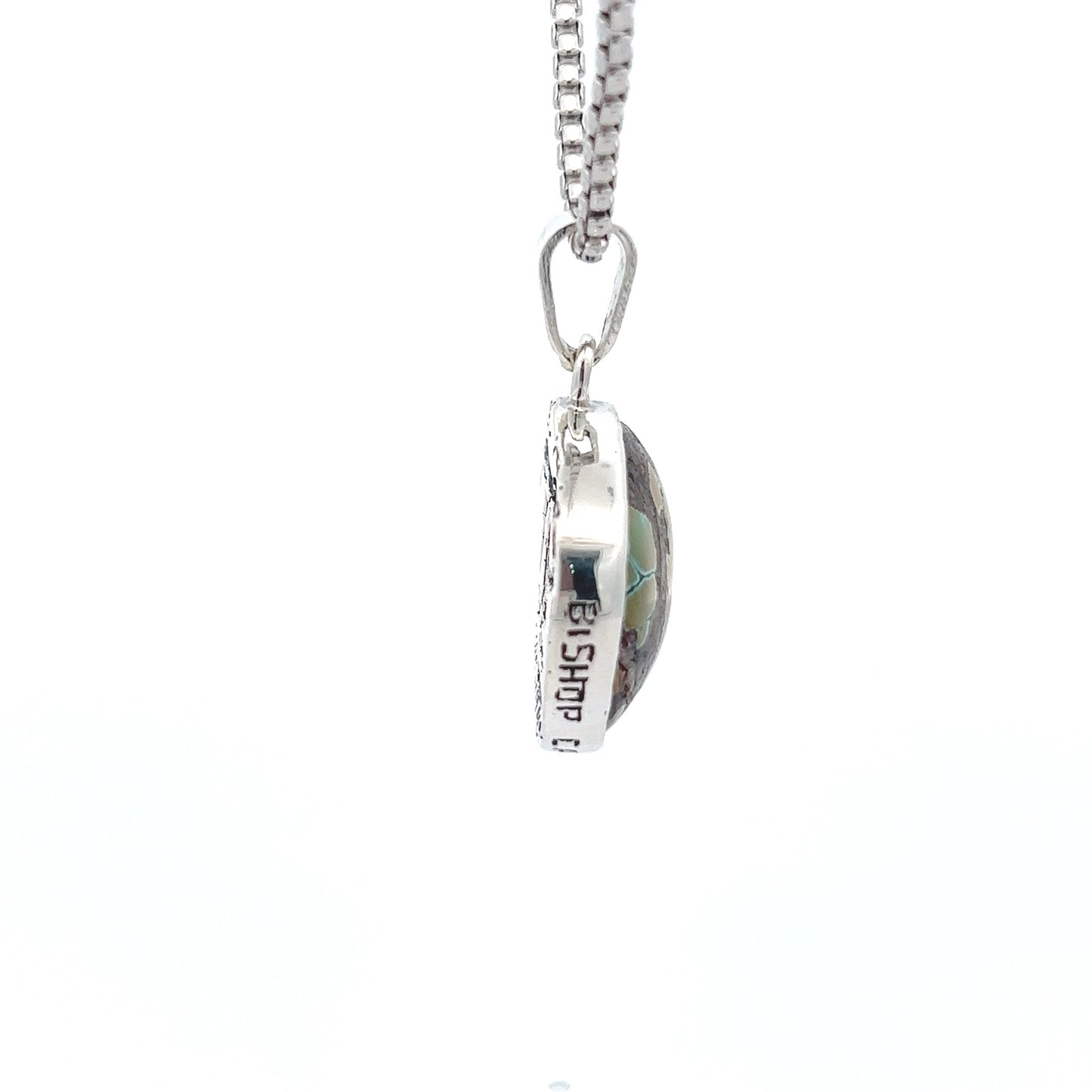 Silver green Turquoise cow Pendant