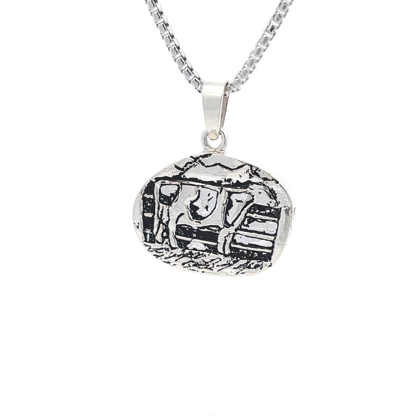 Silver green Turquoise cow Pendant