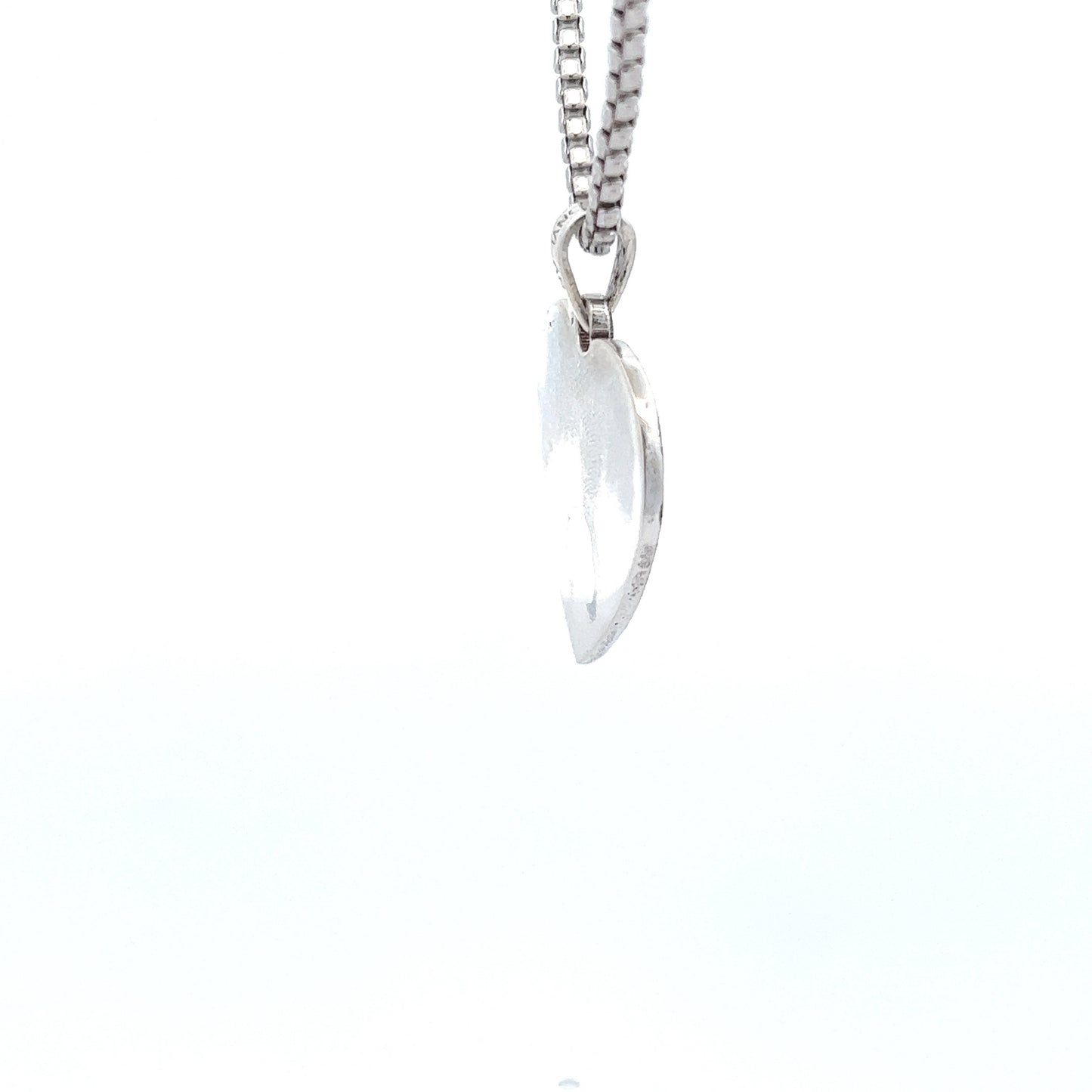 Silver Acorn Heart Pendant