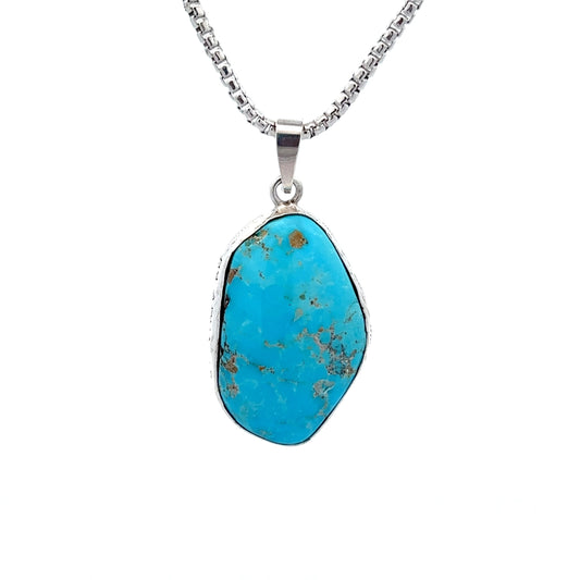 Silver Turquoise Elk Pendent