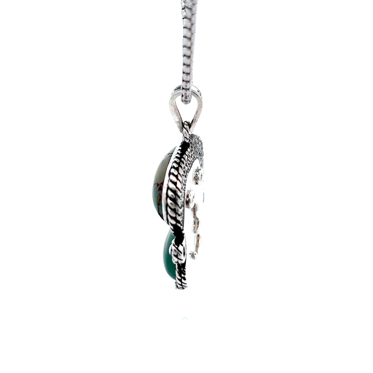 23CT Turquoise & Jade Stone Face Pendent