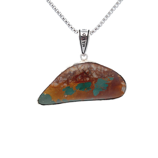 Silver Turquoise Frozen Lake Pendent