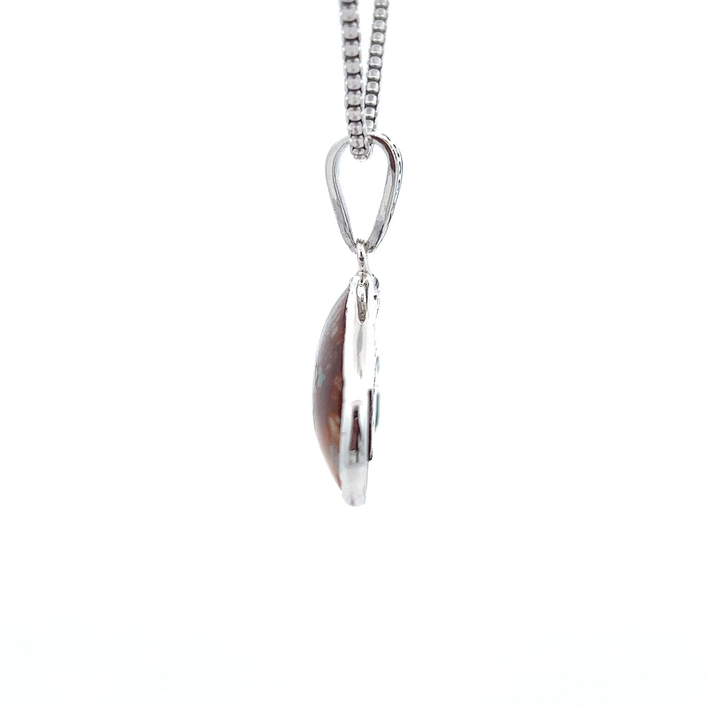 Silver Turquoise Frozen Lake Pendent