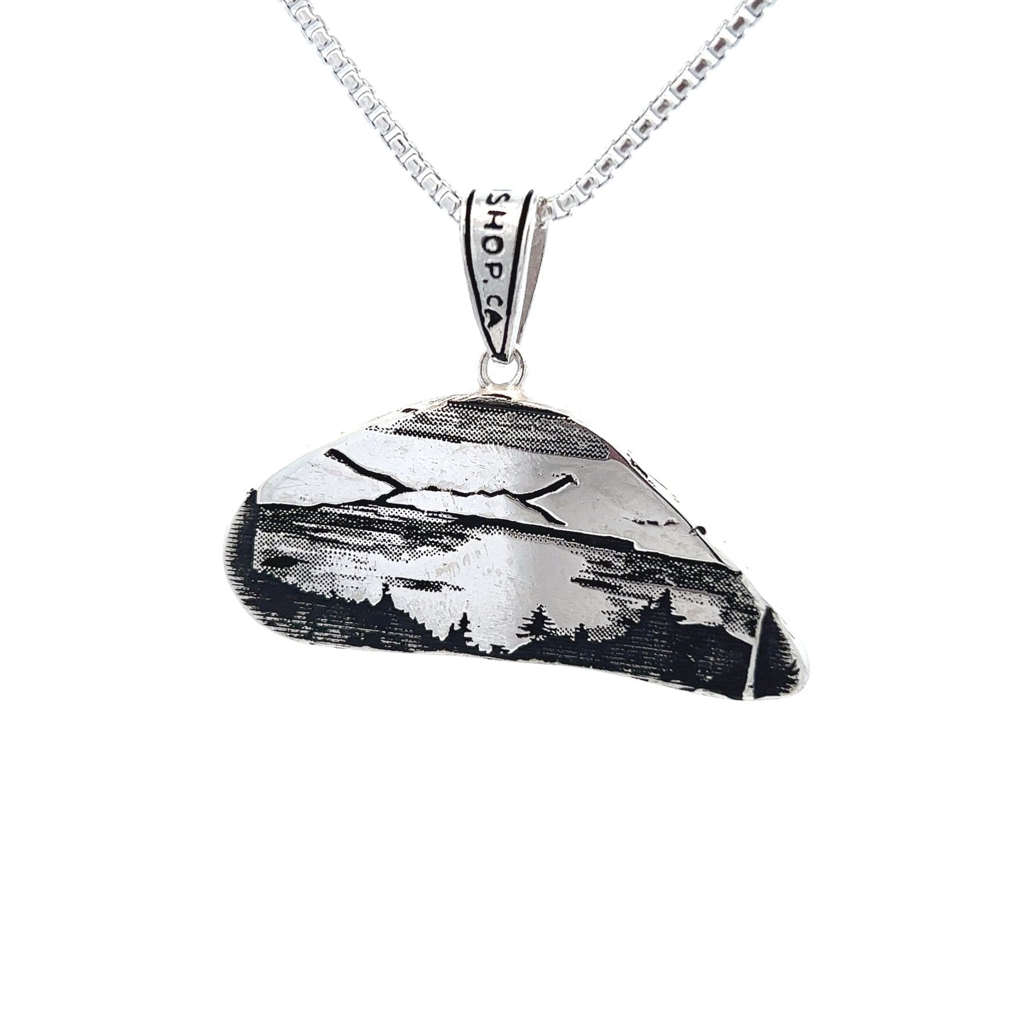 Silver Turquoise Frozen Lake Pendent