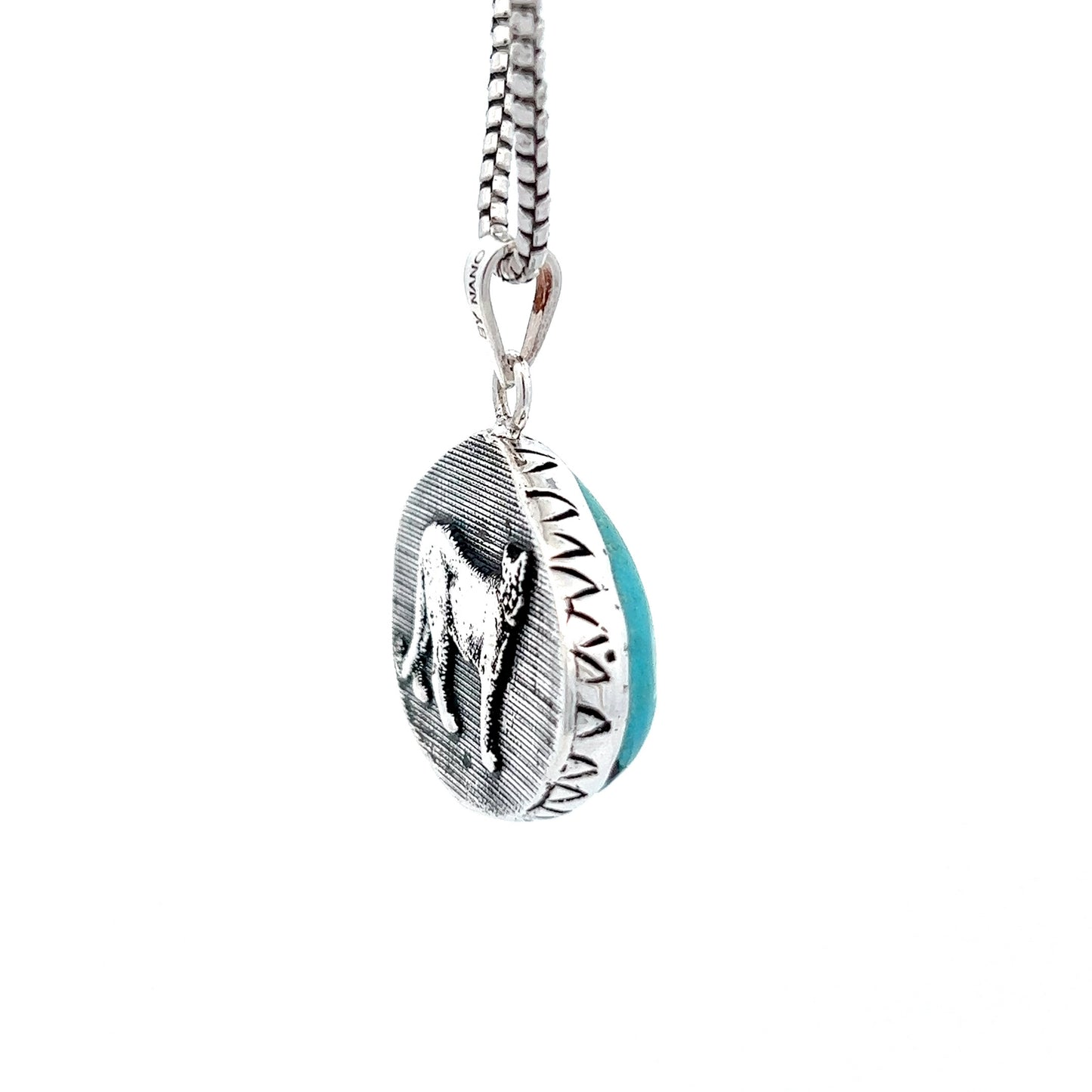 Reversable Turquoise Mountain Lion Pendent