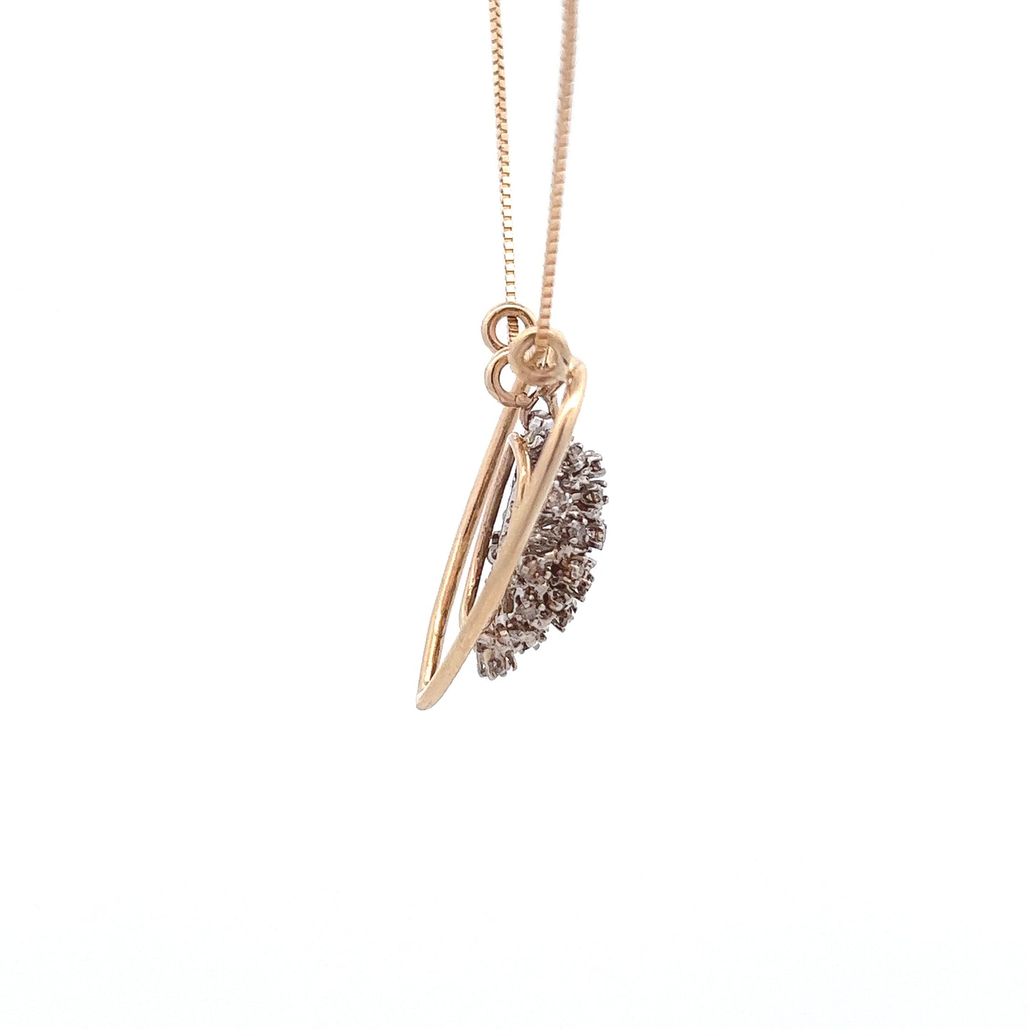 14Kt Two-Tone Heart&Pinecone Pendent set