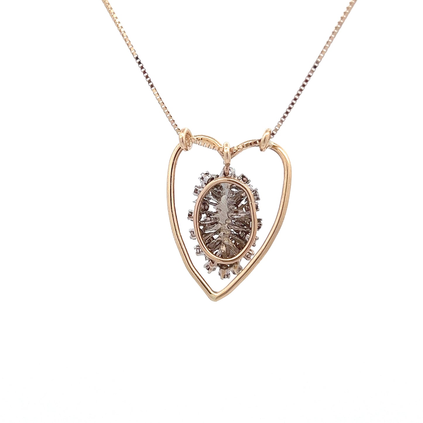 14Kt Two-Tone Heart&Pinecone Pendent set