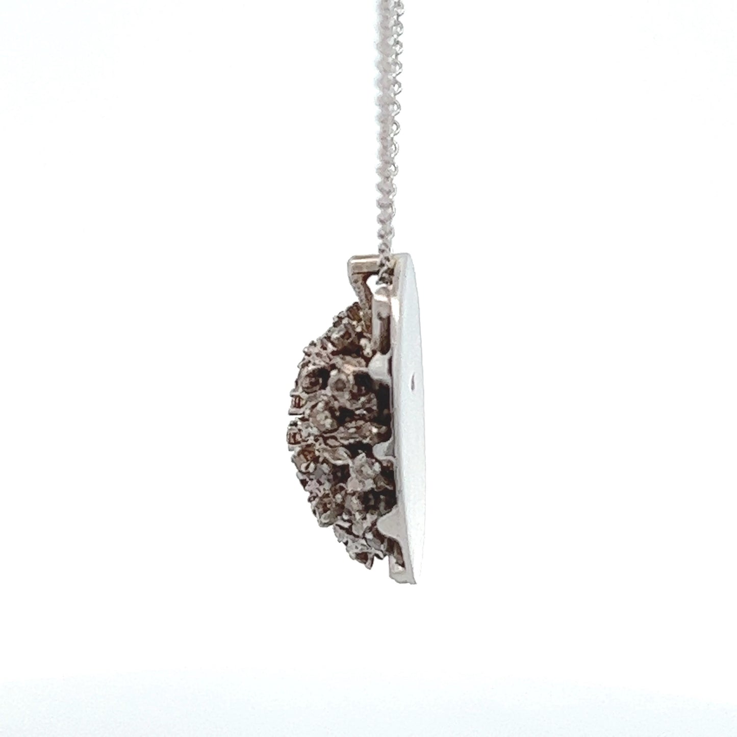 14Kt W-Gold half Pinecone w/ Solid backing