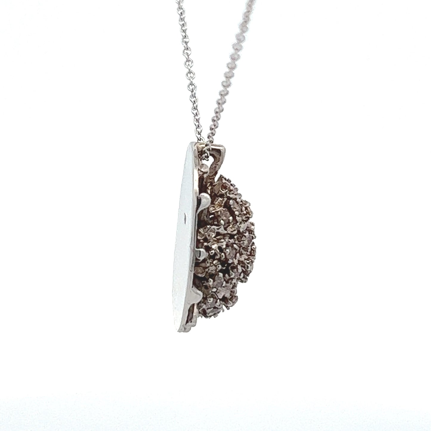 14Kt W-Gold half Pinecone w/ Solid backing