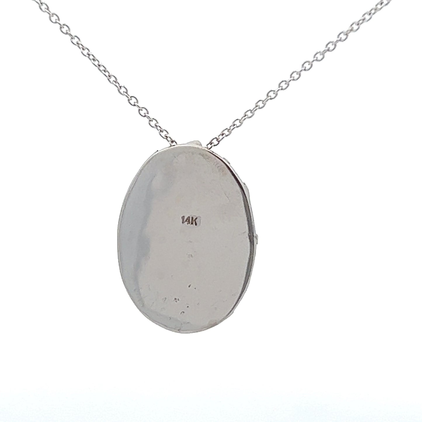 14Kt W-Gold half Pinecone w/ Solid backing