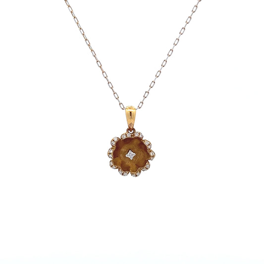 14kt Y-Gold Flower Necklace