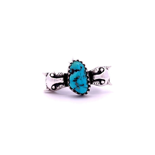 Silver Women's Turquoise Ring w/ Panther Head