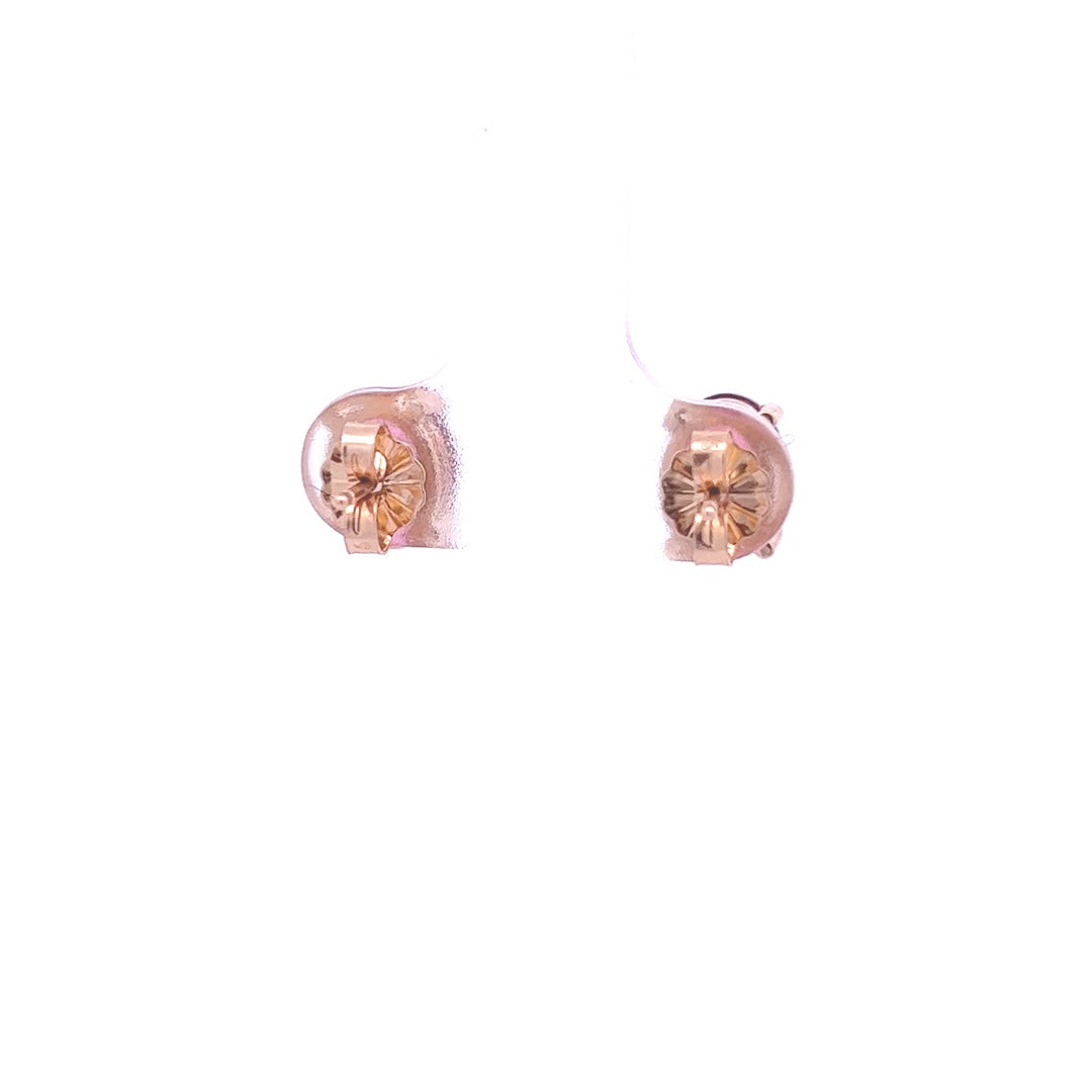 14Kt Y-Gold Stud Earrings w/ Two Oval Rhodolite Garnet
