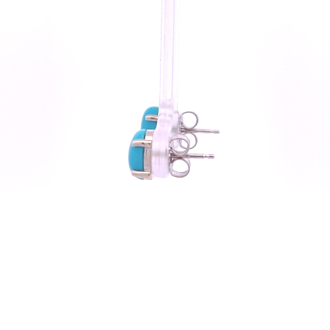 14Kt W-Gold Turquoise Earrings