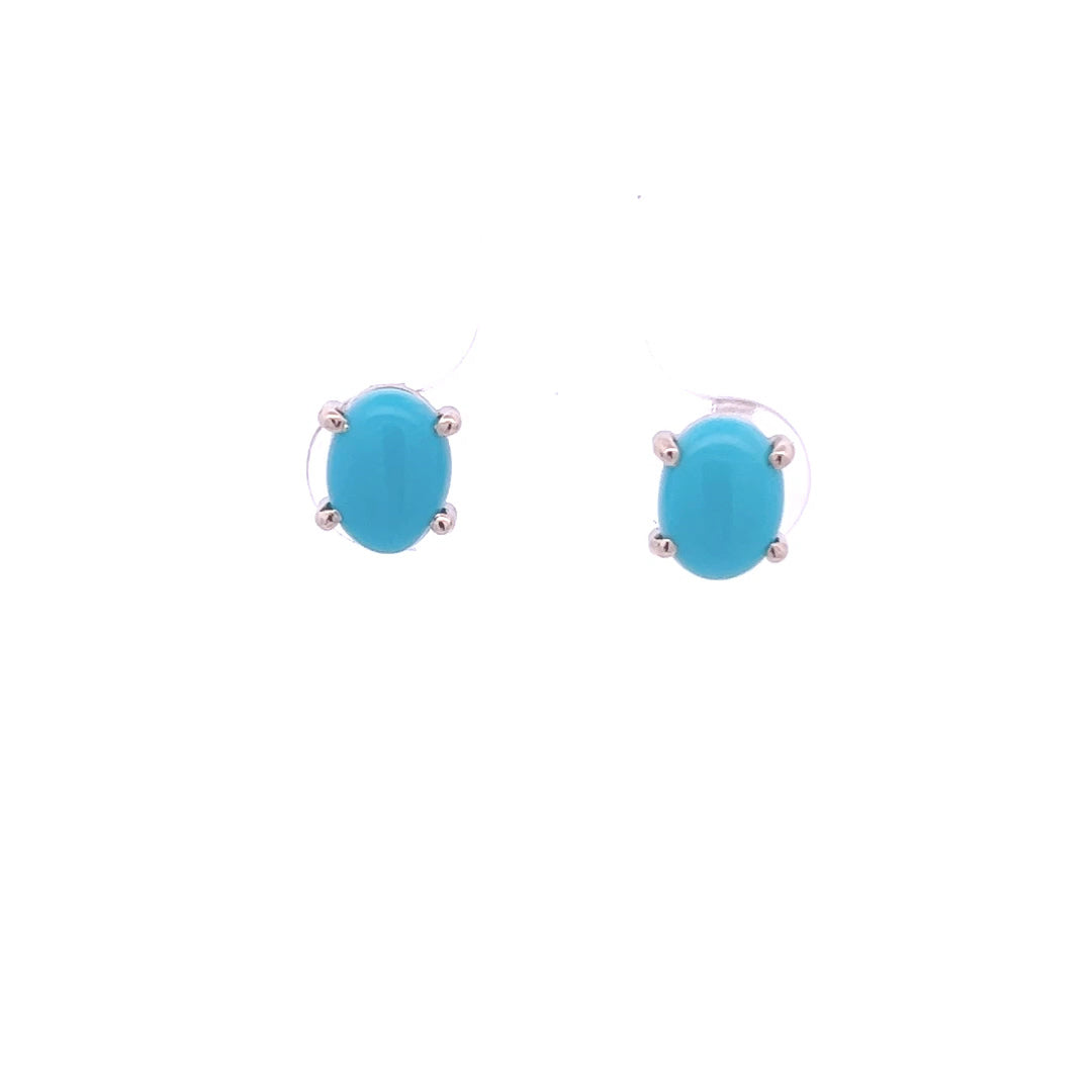 14Kt W-Gold Turquoise Earrings