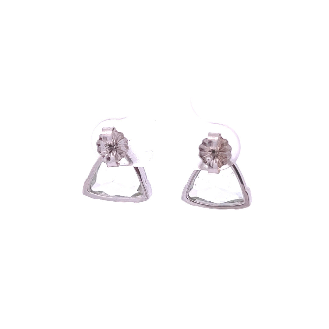 14Kt W-Gold Trillion Shaped Lime Green Quartz