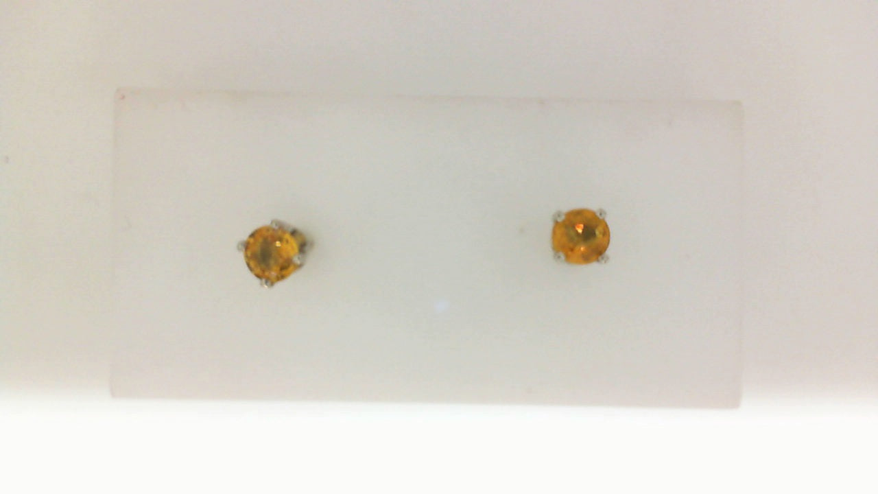 14Kt W-Gold Yellow Sapphire studs