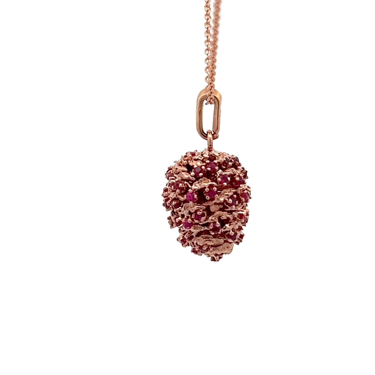 14Kt R-Gold Pinecone Set w/ Rubies