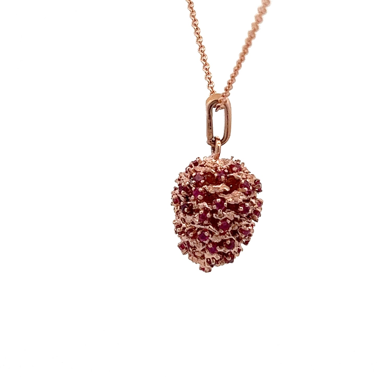 14Kt R-Gold Pinecone Set w/ Rubies