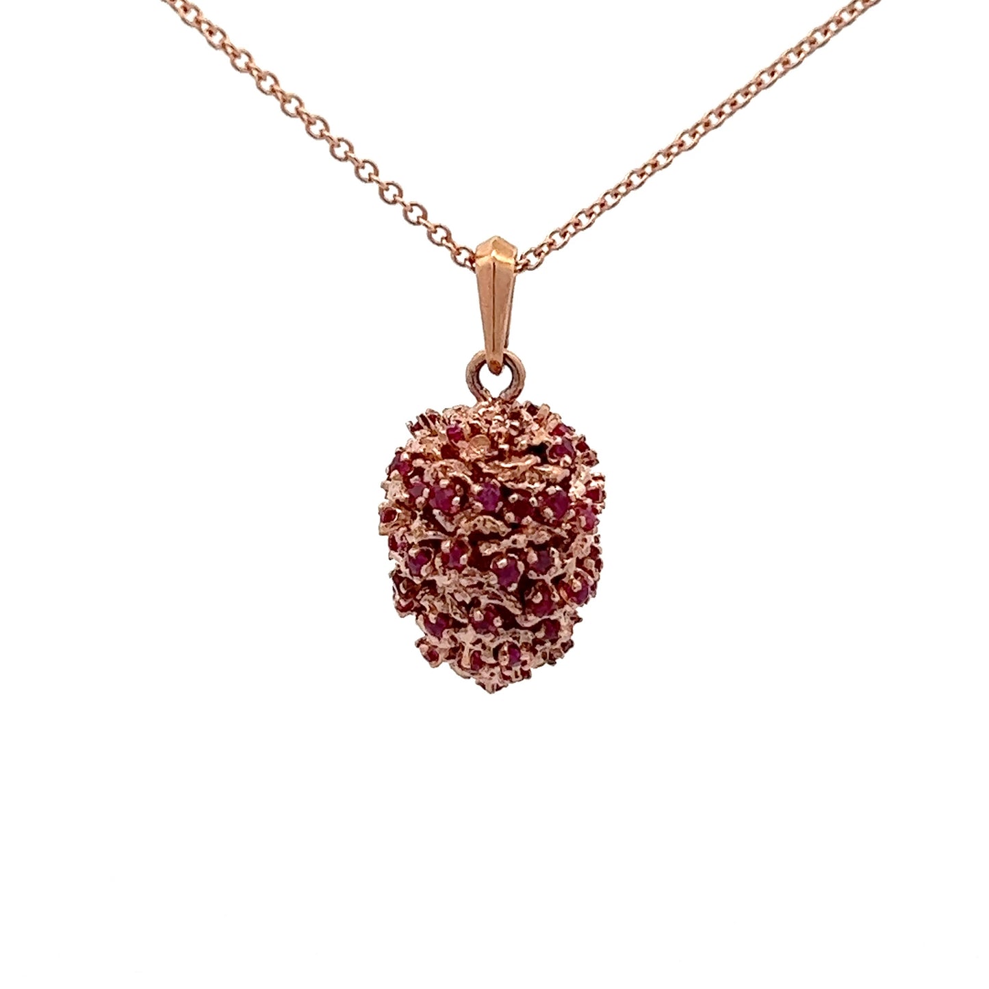 14Kt R-Gold Pinecone Set w/ Rubies