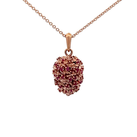 14Kt R-Gold Pinecone Set w/ Rubies
