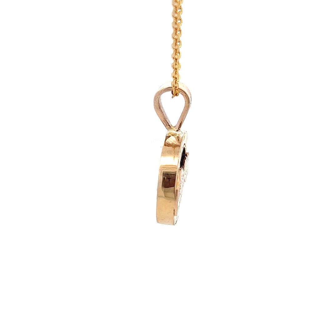 14Kt Y-Gold Reversable Mammoth Mountain Diamond Pendant