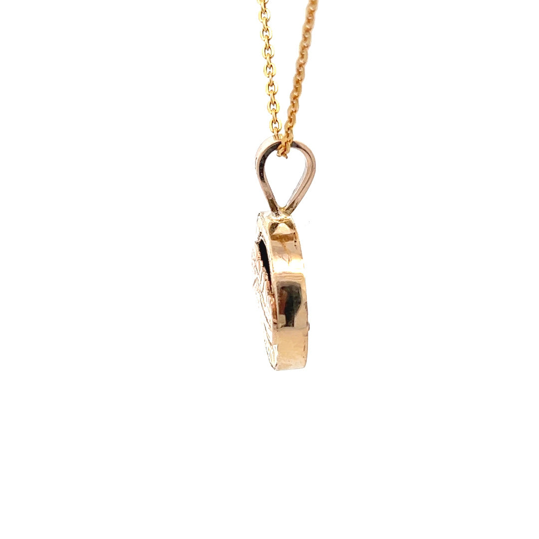 14Kt Y-Gold Reversable Mammoth Mountain Diamond Pendant
