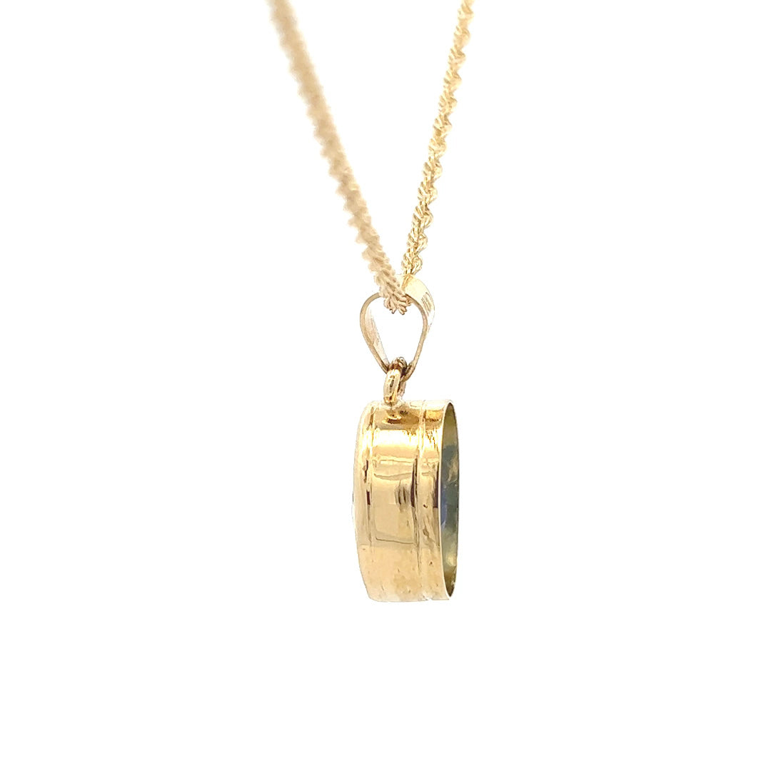 18Kt Y-Gold Solitair Bezel set