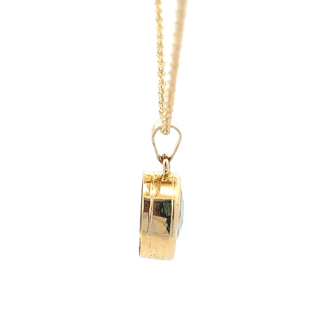 18Kt Y-Gold Solitair Bezel set