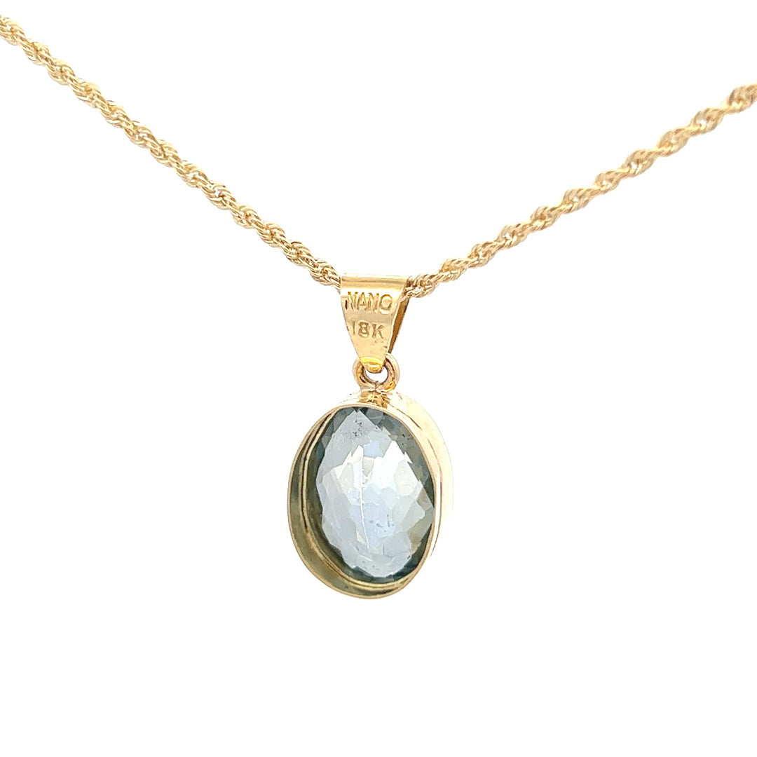 18Kt Y-Gold Solitair Bezel set