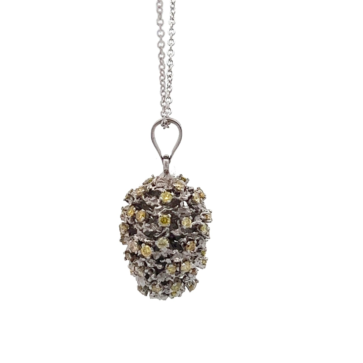 14Kt W-Gold Pinecone Necklace