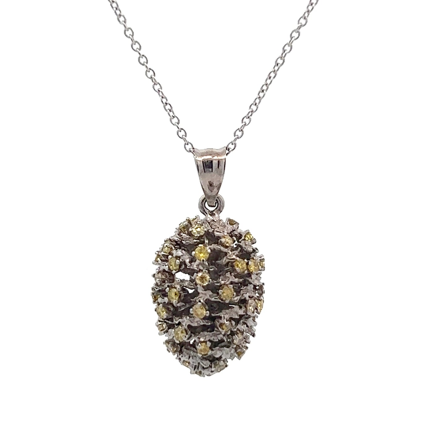14Kt W-Gold Pinecone Necklace