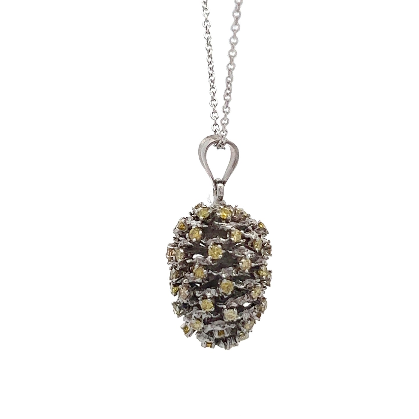 14Kt W-Gold Pinecone Necklace