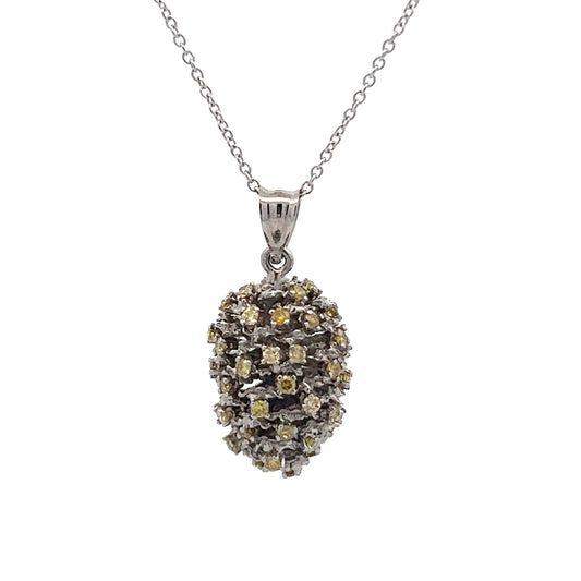 14Kt W-Gold Pinecone Necklace