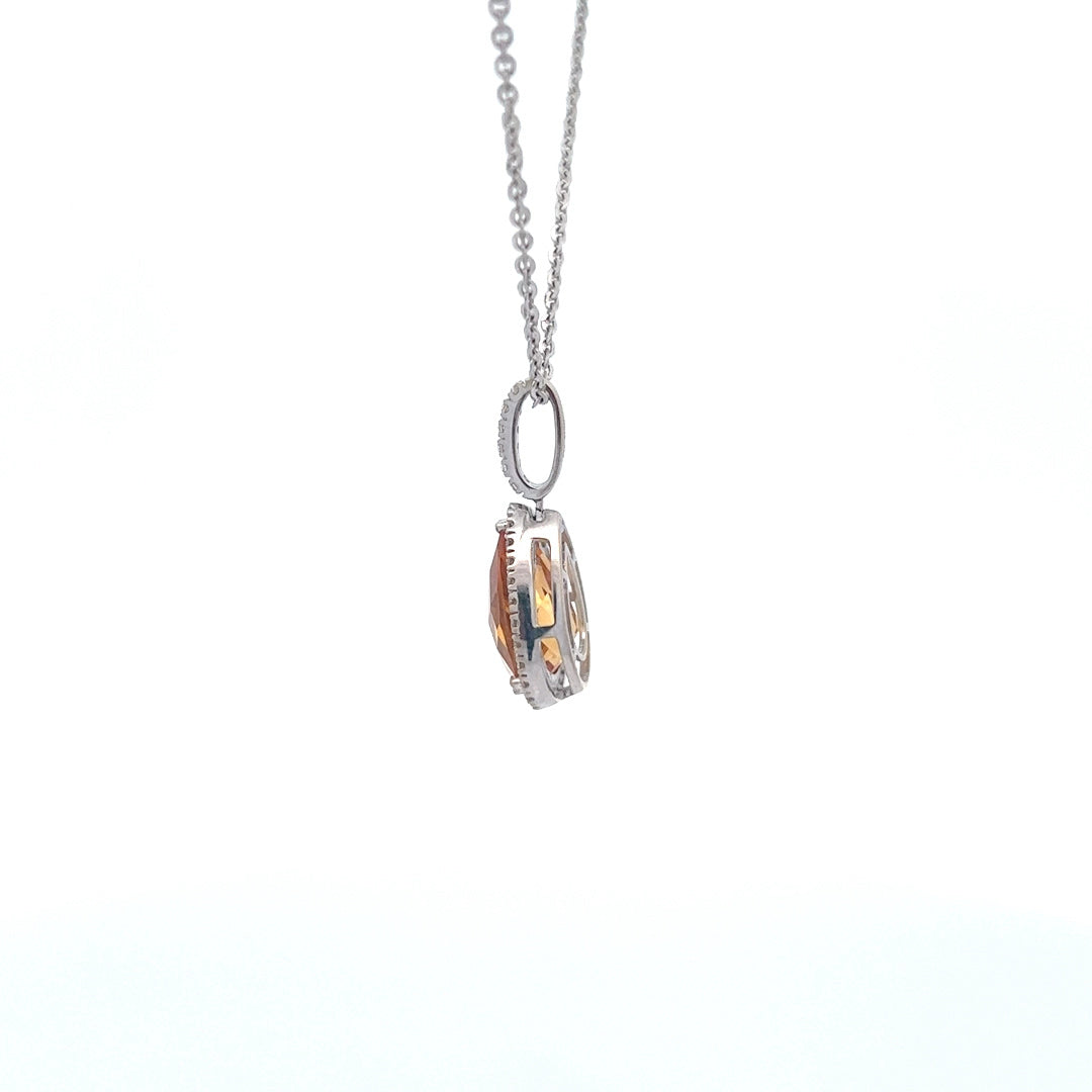 14Kt W-Gold Pear Shaped Citrine.