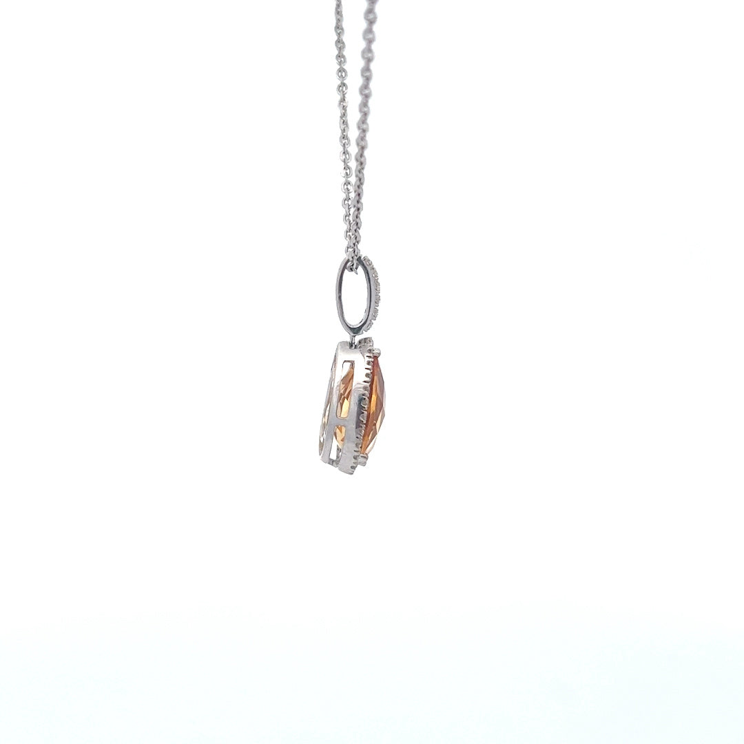 14Kt W-Gold Pear Shaped Citrine.