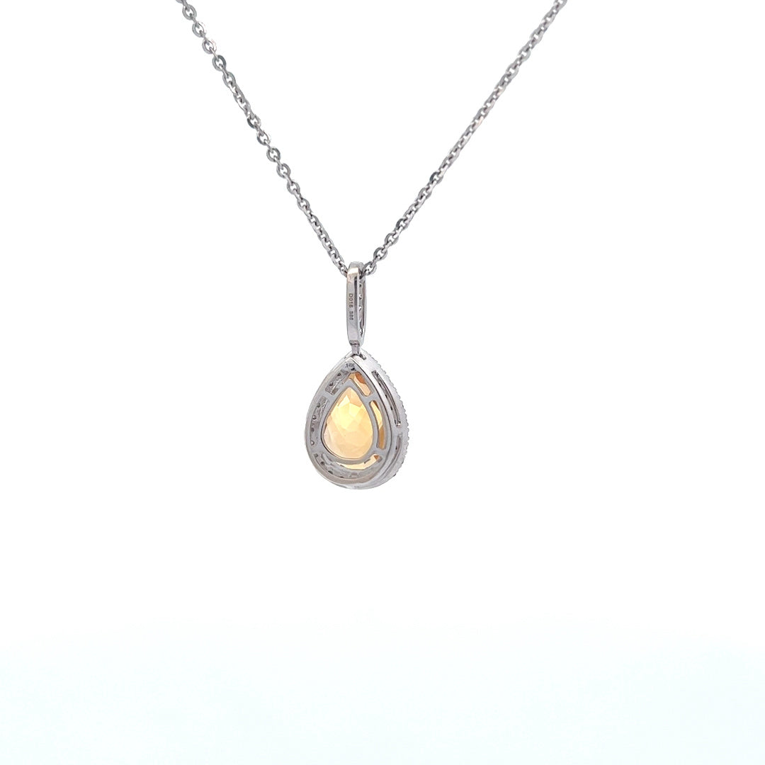 14Kt W-Gold Pear Shaped Citrine.