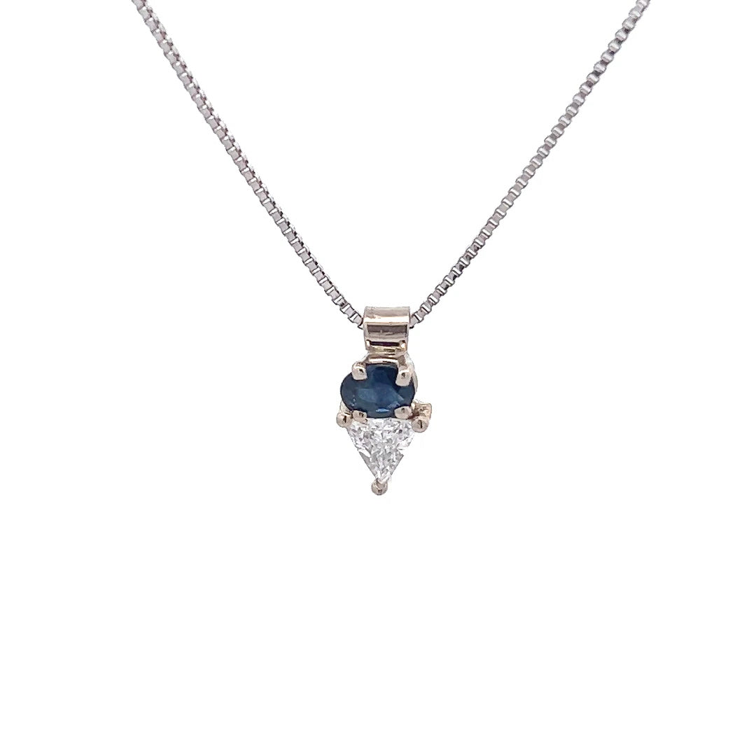 14Kt White Gold & Sapphire Pendant