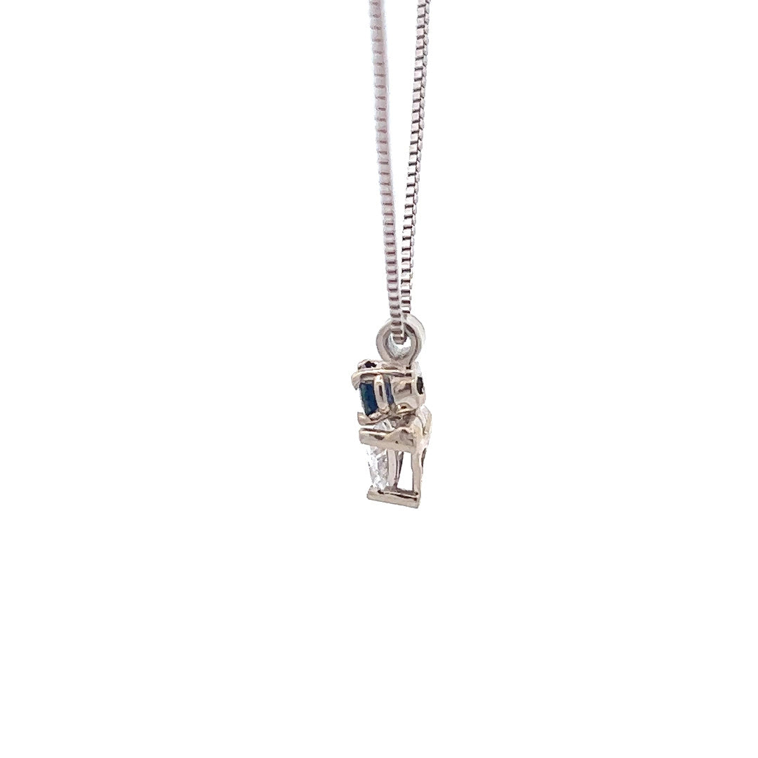 14Kt White Gold & Sapphire Pendant