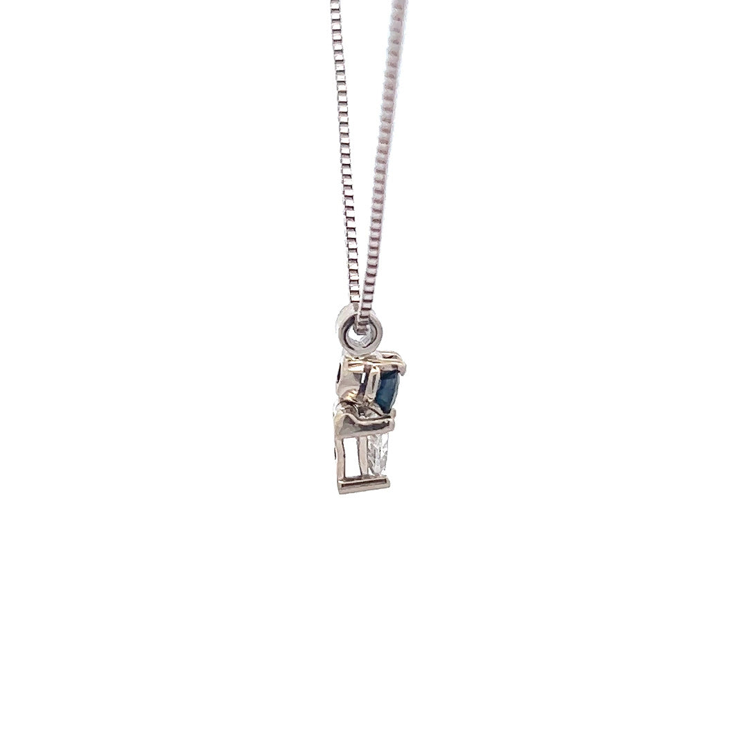 14Kt White Gold & Sapphire Pendant