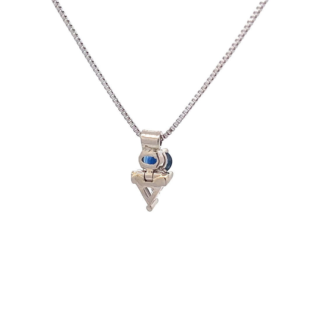 14Kt White Gold & Sapphire Pendant