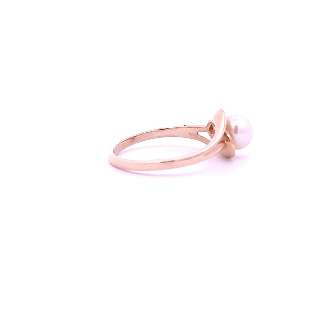 14Kt Y-Gold Akoya Cultured Pearl Ring, Size 7.75