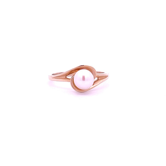 14Kt Y-Gold Akoya Cultured Pearl Ring, Size 7.75