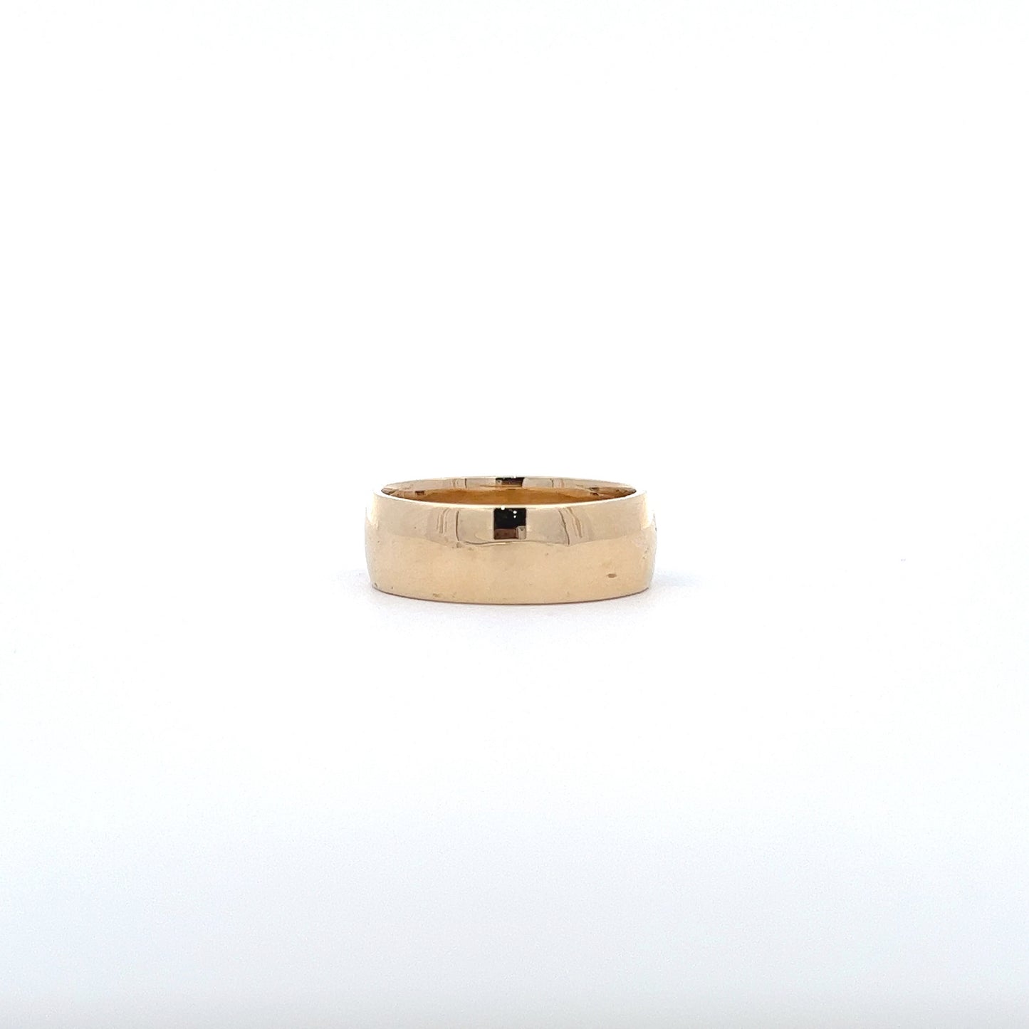 14Kt Y-Gold Mt. Tom Mountain Scene Band. Size 7.5