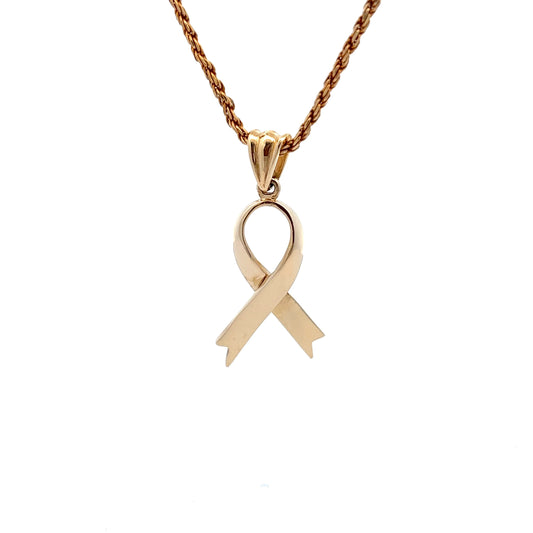 14Kt Y-Gold Hand Made Cancer Ribbon