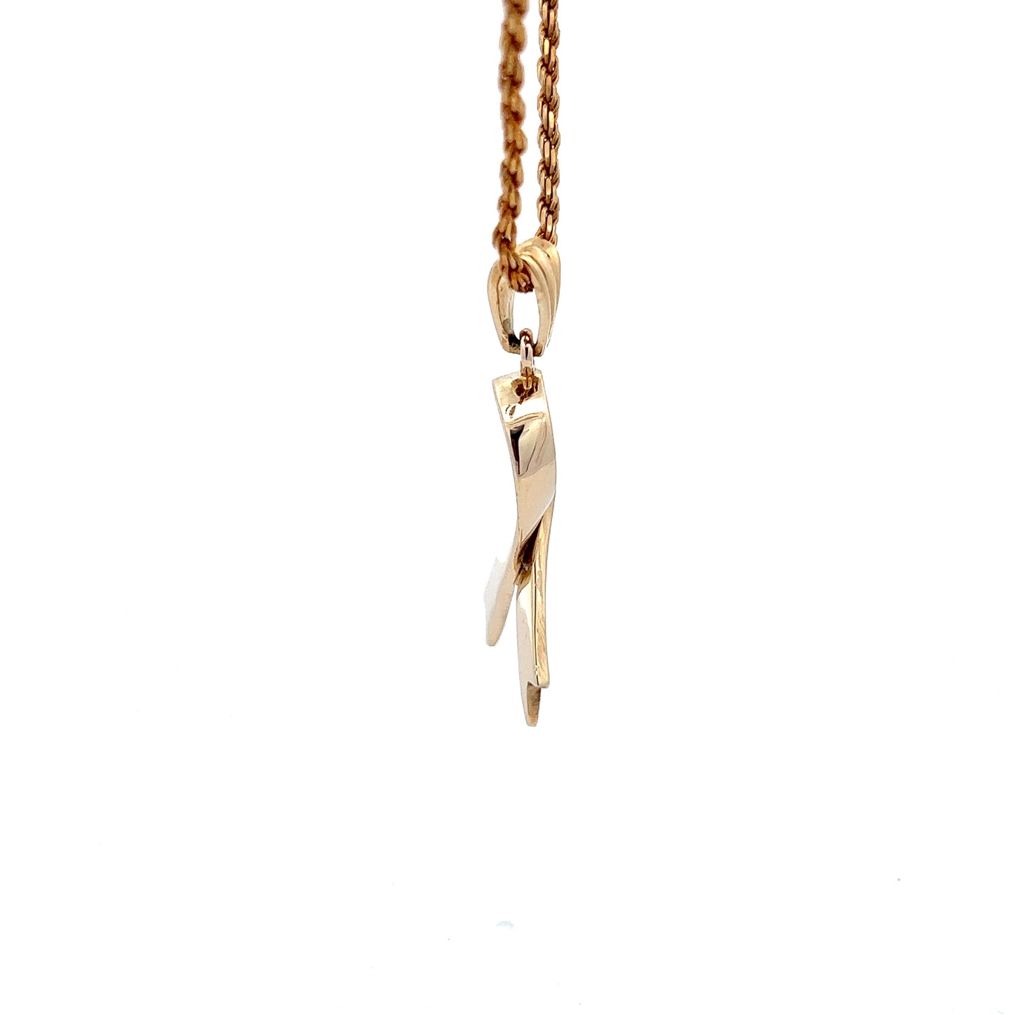 14Kt Y-Gold Hand Made Cancer Ribbon