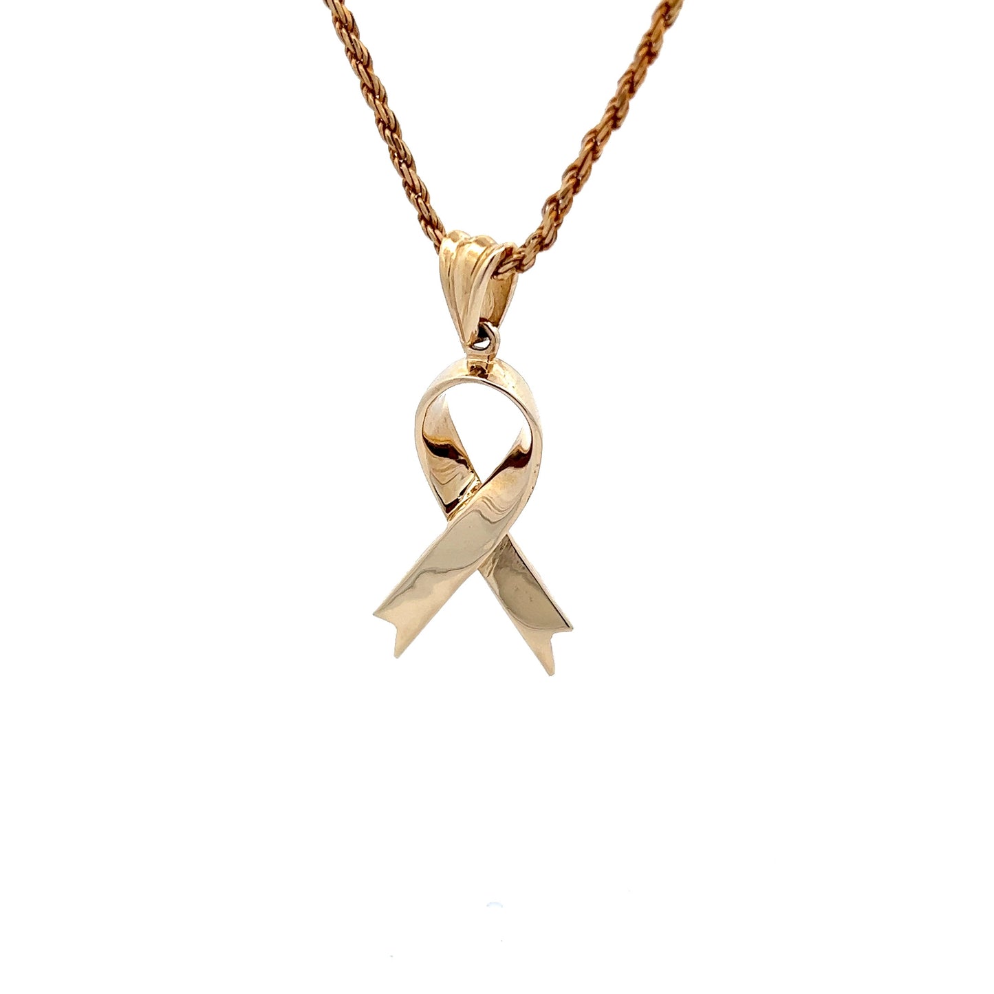 14Kt Y-Gold Hand Made Cancer Ribbon