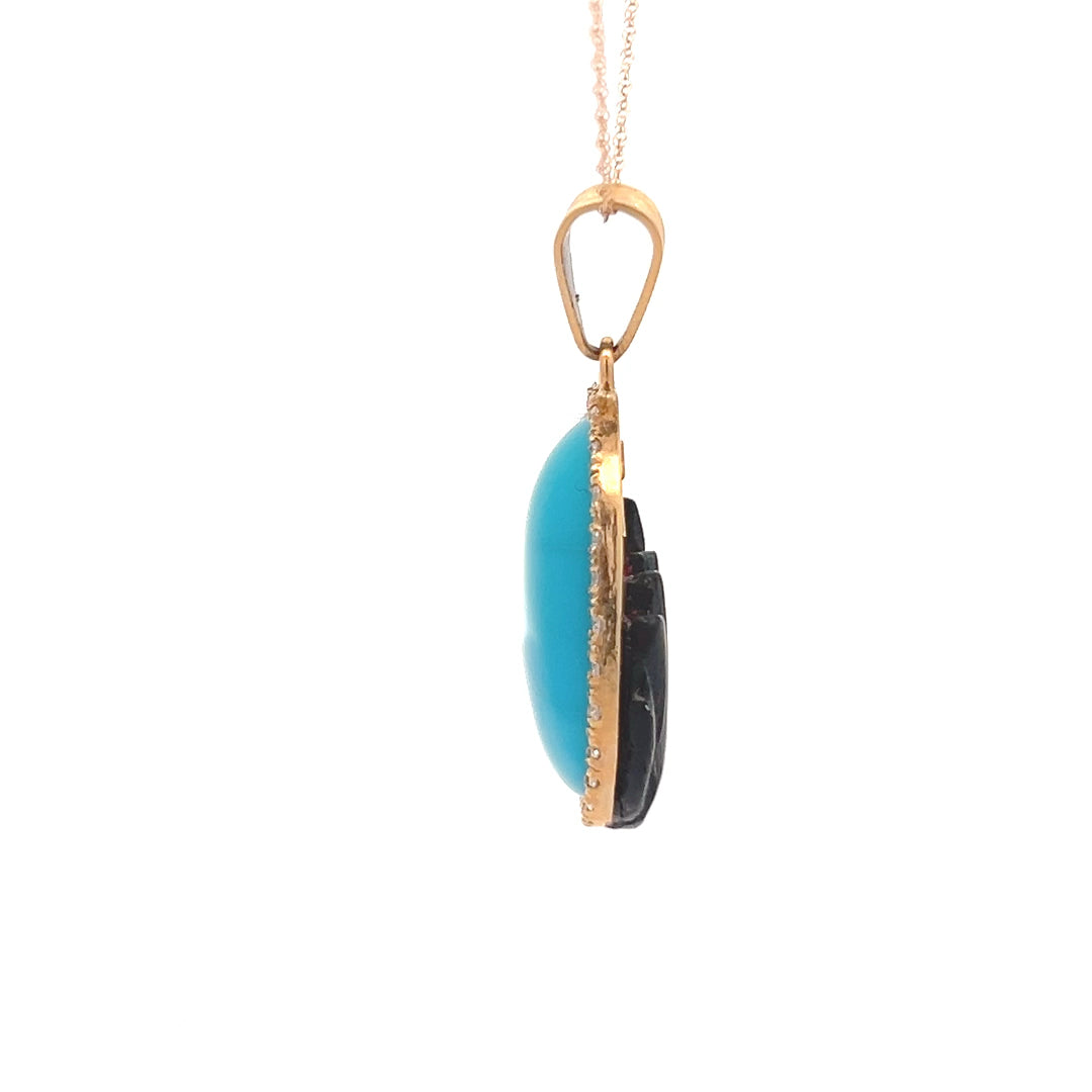 18Kt Y-Gold Turquoise Pendant