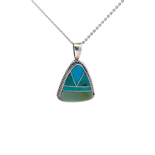 SS Triangle with Turquoise and Nephrite